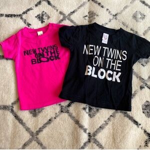 6-12 months twins boy girl matching tops